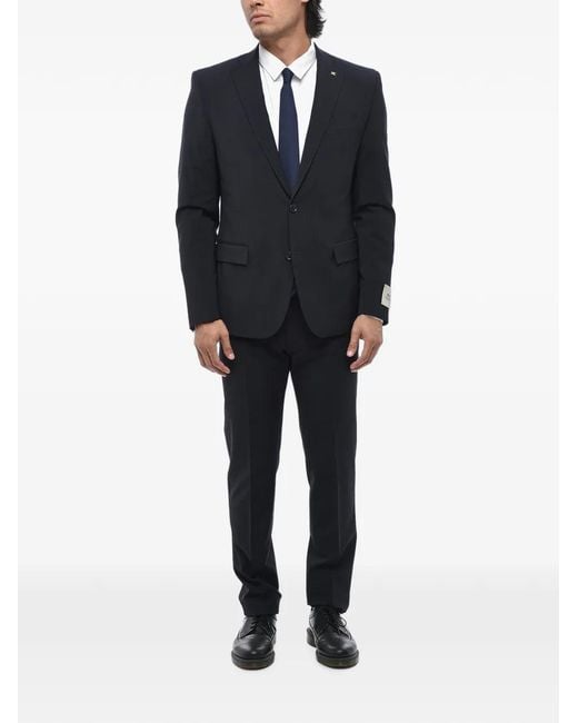 Corneliani Black Single-Breasted Flap-Pocket Suit for men