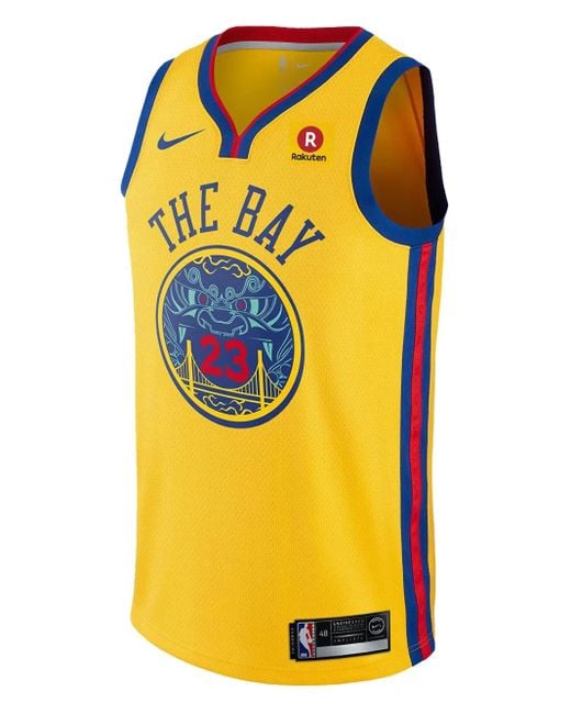 Nike Yellow Kevin Durant Nba City Ed Swingman Golden State Warriors Jersey 912101-729 for men
