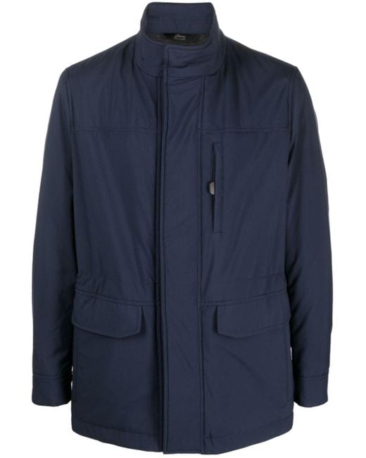Brioni Funnelneck Field Jacket in Blue for Men Lyst