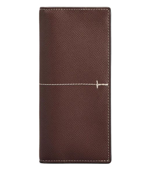 Tod's Brown Leather Stitched Wallet for men