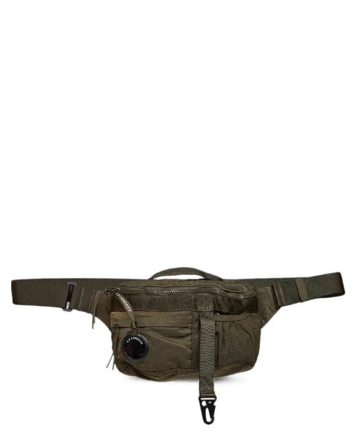 C P Company Green Lens-Detail Nylon B Belt Bag for men