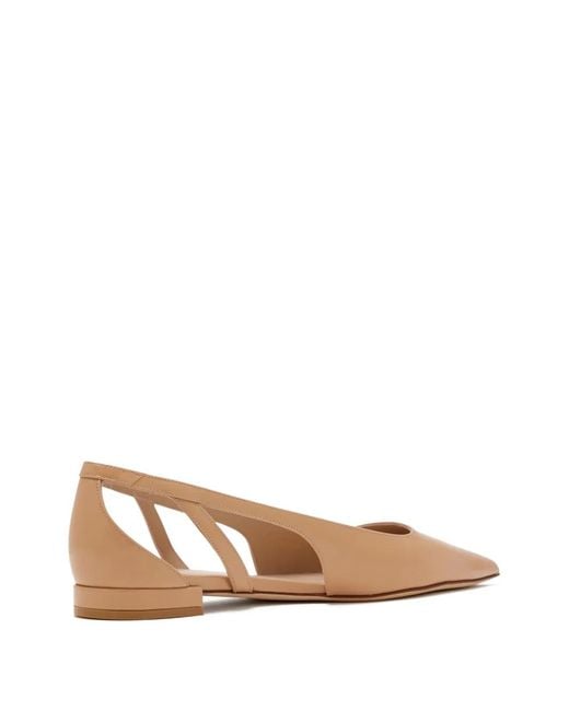 Stuart Weitzman Natural Pointed-Toe Ballet Flats