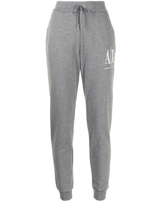 ARMANI EXCHANGE Gray Logo-Print Sweatpants