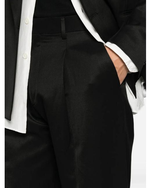 Costumein Black Pleated-Design Trousers for men