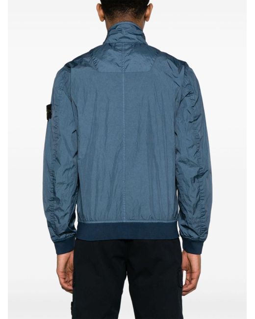 Stone Island Blue Jacket With Patch for men