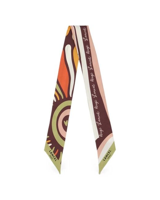Lancel White Printed Silk Headband