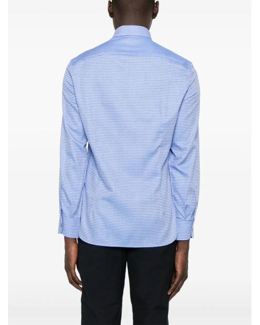 メンズ Emporio Armani ロゴ シャツ Blue