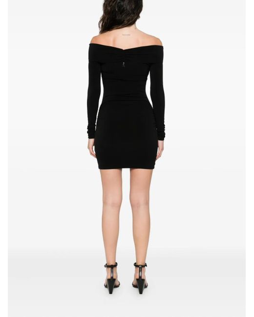 Patrizia Pepe Black Draped Mini Dress