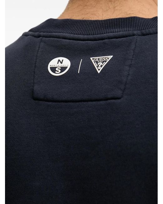 Guess Black Logo-Print Sweatshirt for men