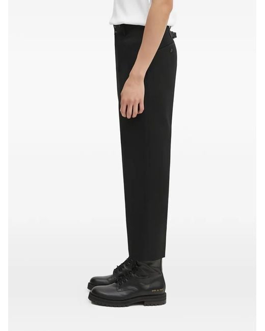 Visvim Black Buttoned Tab Trousers for men