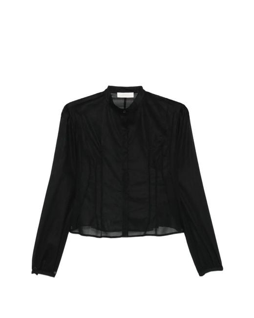 Amomento Black Long-Sleeves Blouse