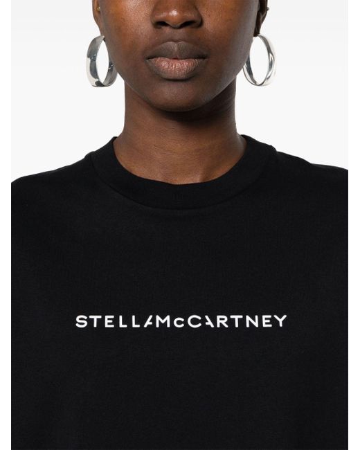 Stella McCartney Black Logo-print Long-sleeve Top