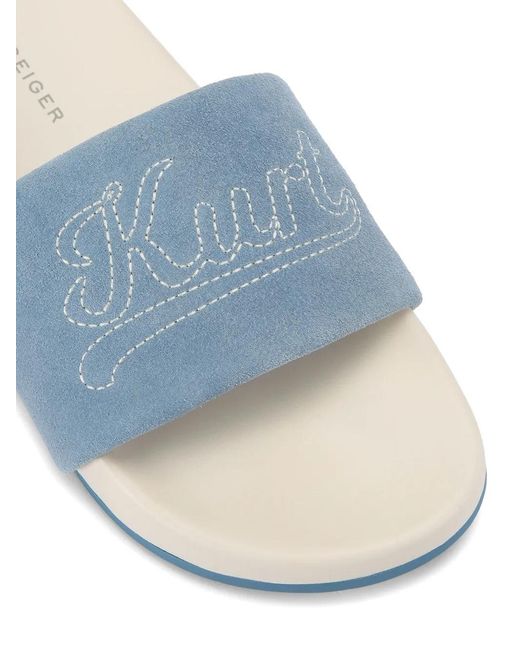 Kurt Geiger Blue Suede Sliders for men