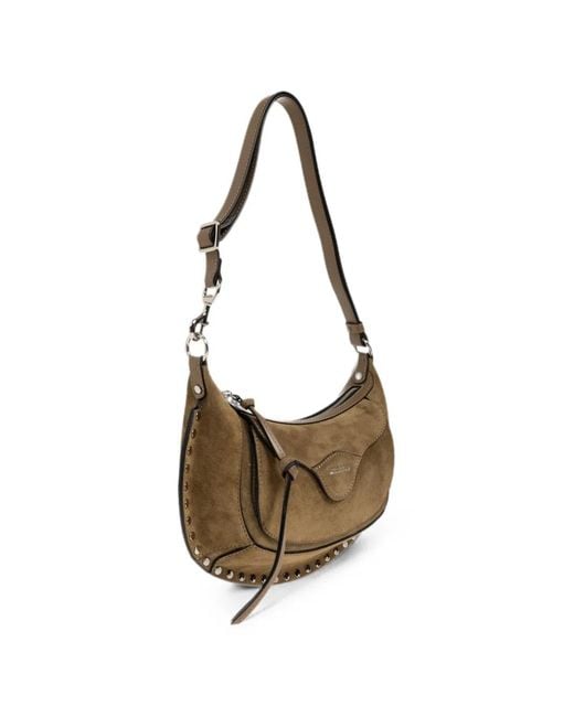 Isabel Marant Metallic Oskan Stud-Embellished Shoulder Bag