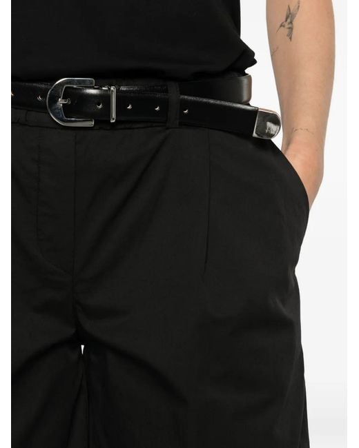Via Masini 80 Black Turn-Up Shorts
