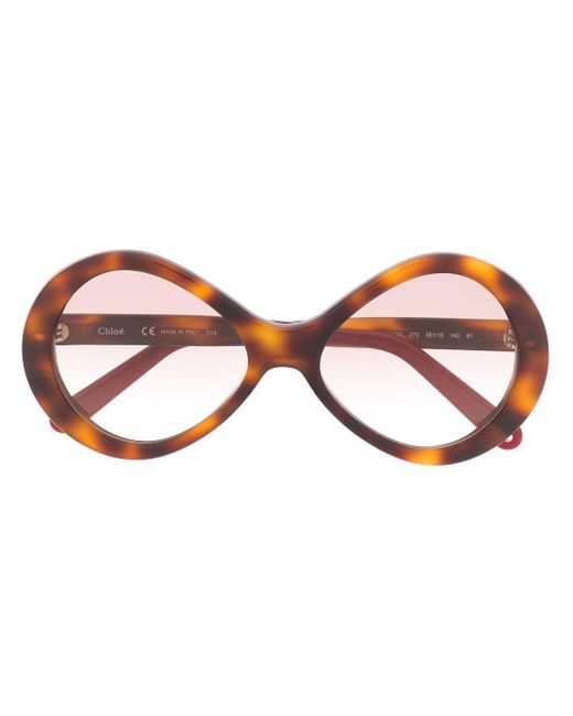 Chloé Brown Bonnie Oval-frame Sunglasses