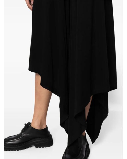 Yohji Yamamoto Black Haremshose Aus Satin Mit Kordelzug
