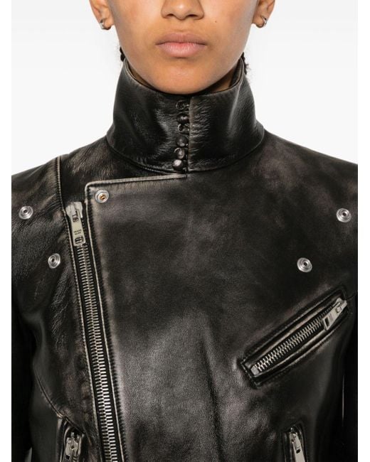 Prada Black Leather Biker Jacket