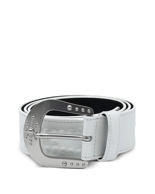 HTC Gray Mirage Studded Leather Belt for men