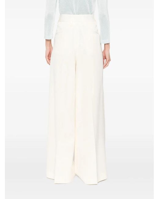 Jil Sander White Pleat-Detailed Trousers