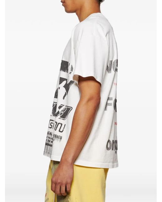 RRR123 White Graphic-Print T-Shirt for men