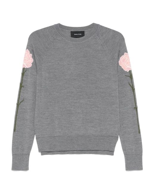 Pull À Fleurs Simone Rocha en coloris Gray