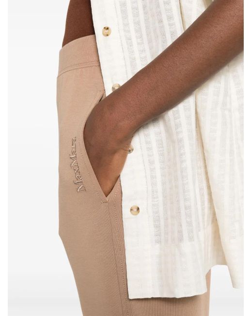 Pantalones de chándal con logo bordado Max Mara de color Natural