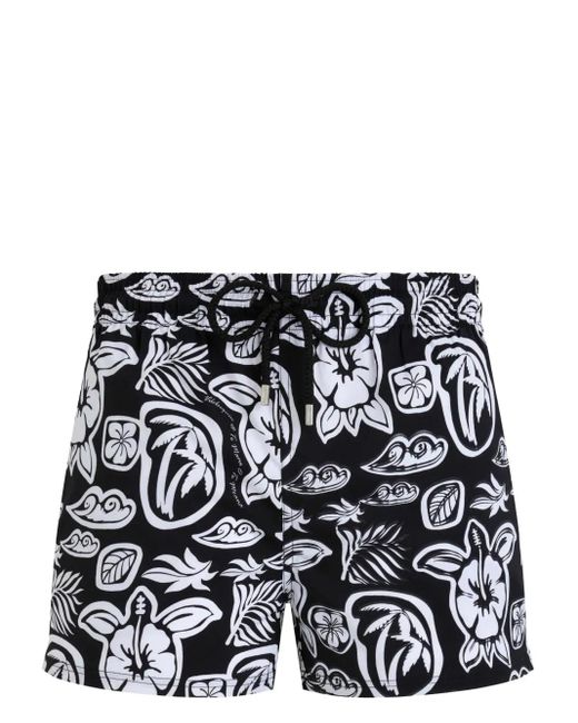 メンズ Vilebrequin Tahiti Turtles トランクス水着 Black