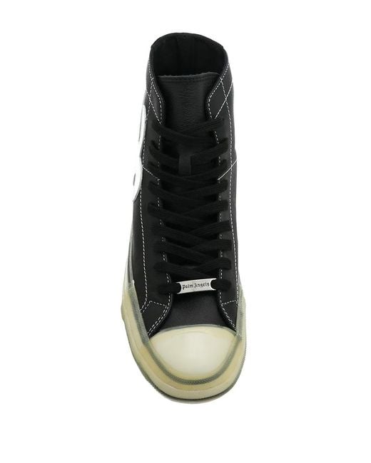 Palm Angels Black Palm Tree High-Top Sneakers for men