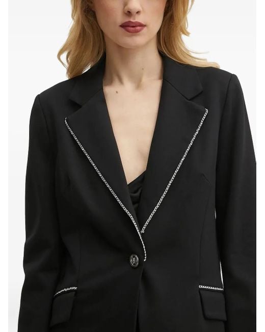 Guess Black Chain-Trimmed Blazer