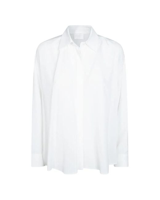 Dondup White Oversized Crepe De Chine Shirt