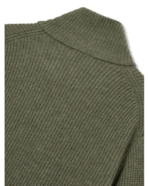 Studio Tomboy X Green Zip-Up Wool Jacket for men
