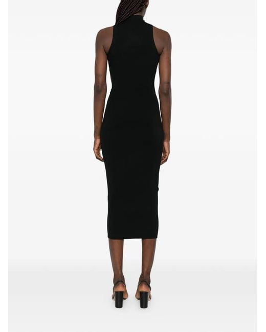 Cult Gaia Black Ring-Detail Cut-Out Midi Dress