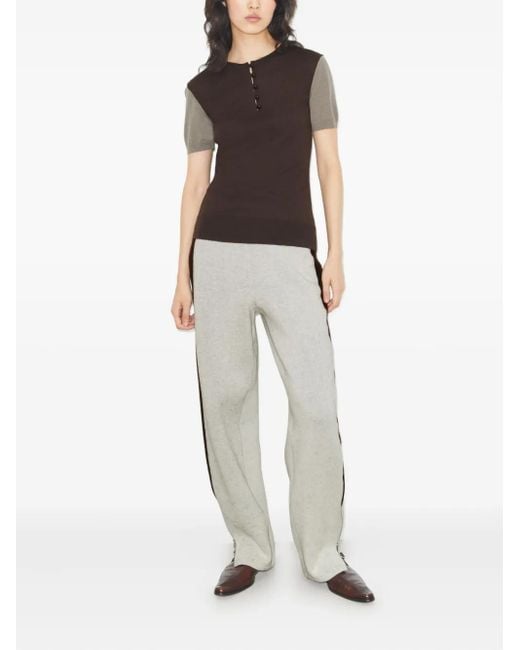 Tory Burch Brown Wool Henley