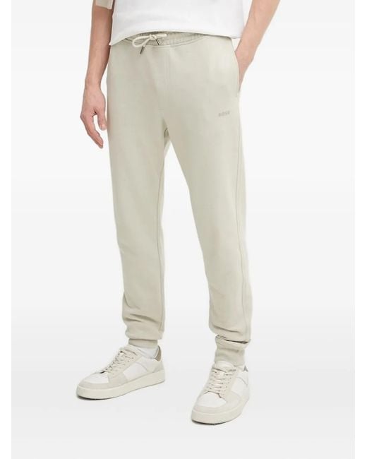 Boss Natural Logo-Detail Drawstring Pants for men