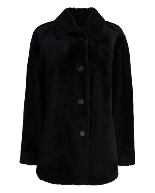 Abrigo Reversible Con Botones Semler de color Black