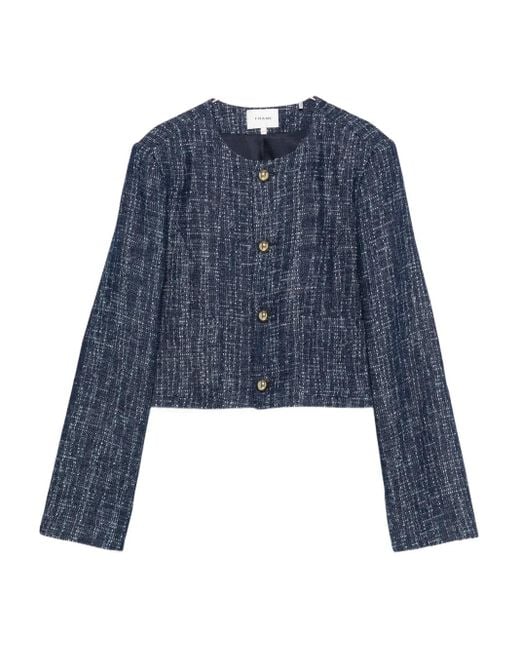 Veste En Tweed À Boutonnière Devant FRAME en coloris Blue