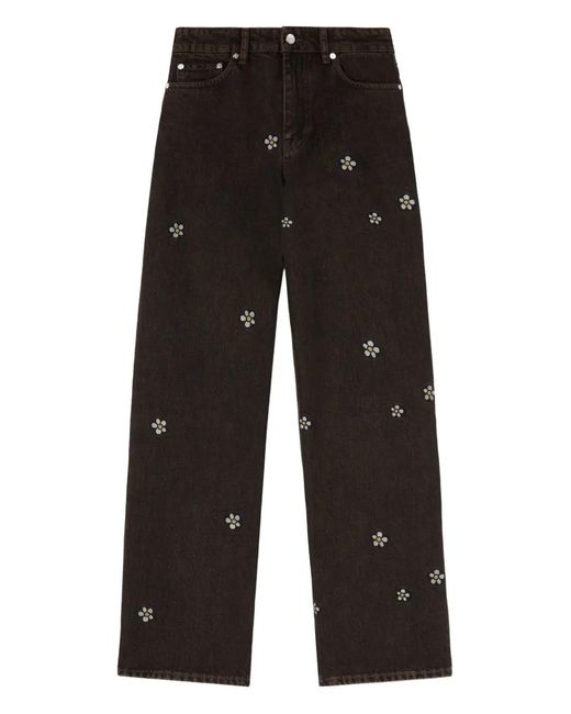 Ganni Black X Disney Floral-Print Jeans