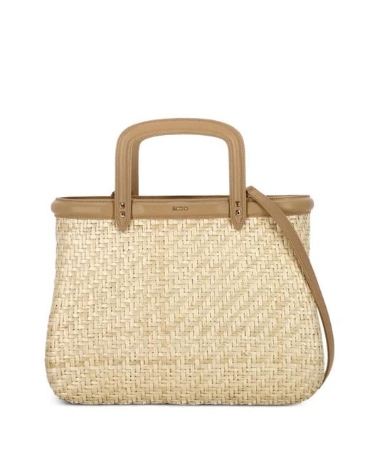 Rodo Natural Top Handle Wicker Tote Bag