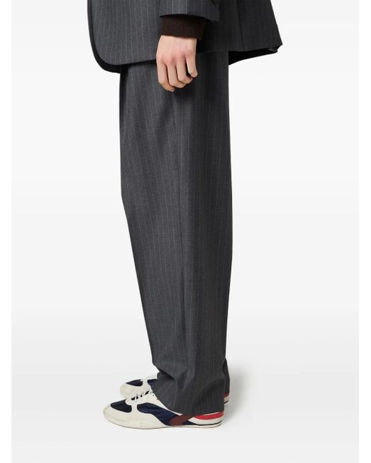 Miu Miu Broek Met Krijtstreep in het Gray