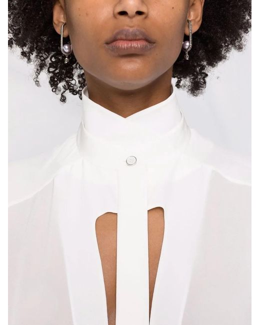 Givenchy White Cut-Out Detail Silk Shirt