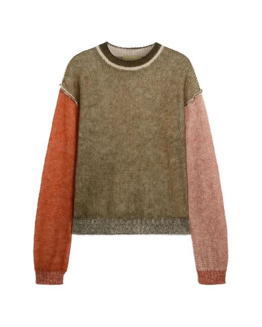 Momoní Green Alma Colour-Block Ribbed Sweater