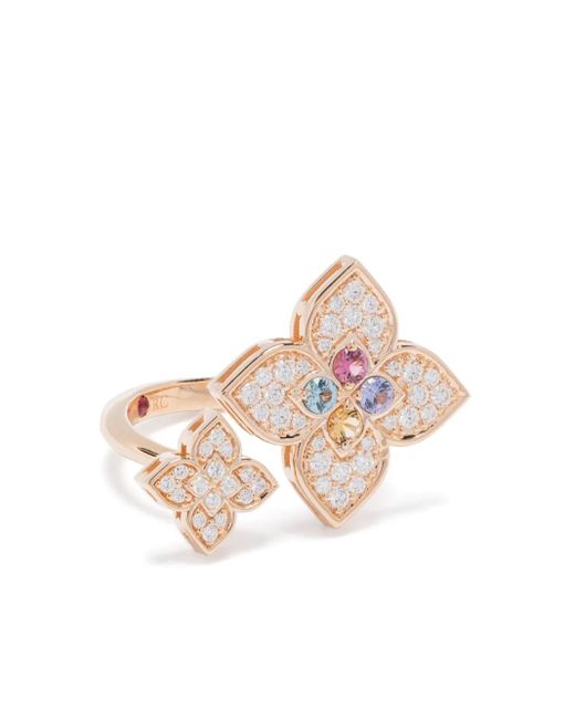 Roberto Coin 18Kt Roségouden Venetian Princess Ring Met Stenen in het Pink