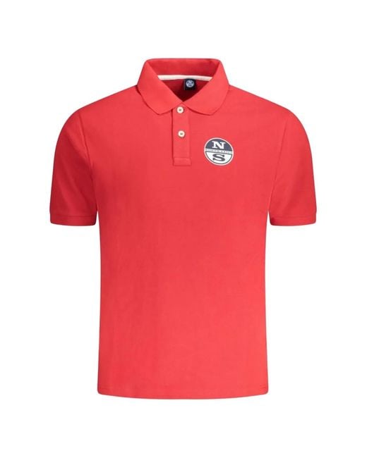 North Sails Red Polo En Coton À Patch Logo for men