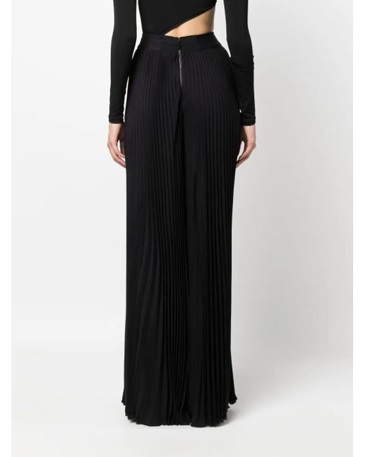 Pantalon Plissé Diamanté À Taille Haute Alice + Olivia en coloris Black