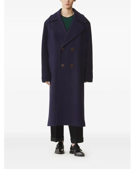 Lanvin Blue Virgin Wool Coat for men