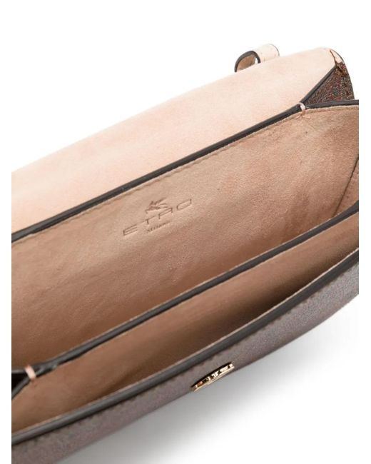 Etro Natural Shoulder Bag With Paisley Print Panels