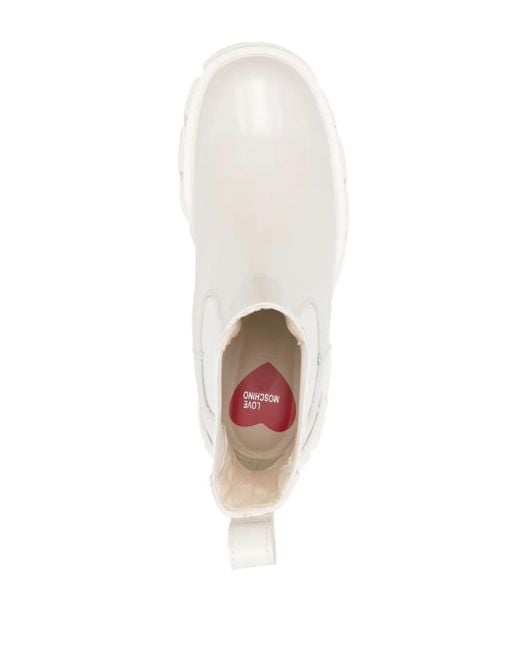 Love Moschino Natural Logo-Lettering Ankle Boots