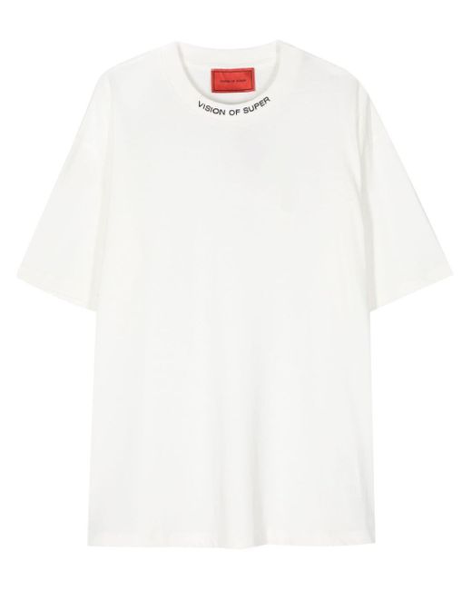 Camiseta con logo bordado Vision Of Super de hombre de color White