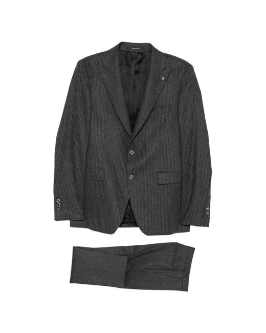 Tagliatore Gray Pinstriped Wool Suit for men